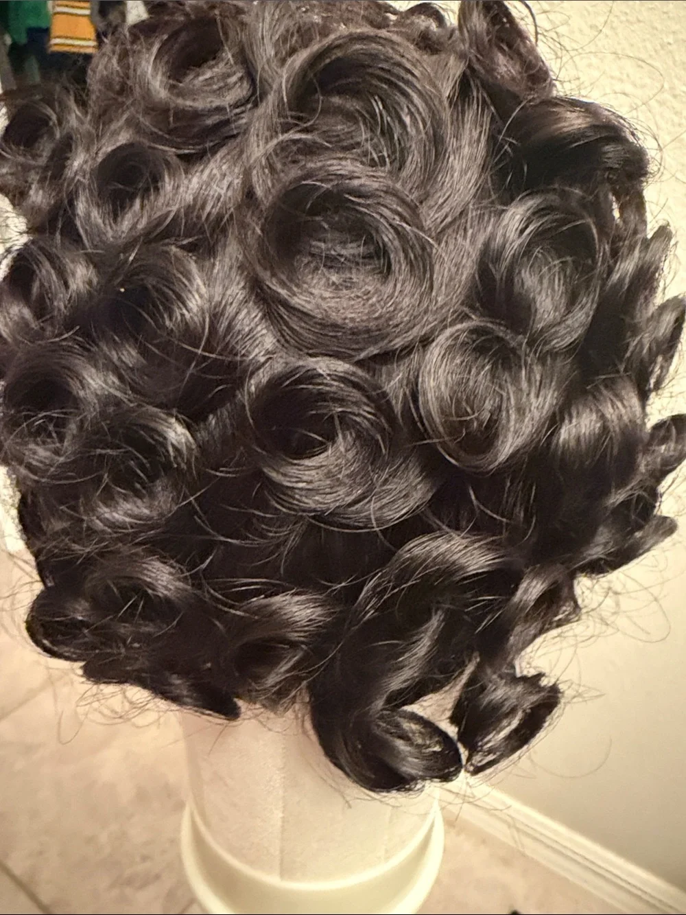 Black Curly Short Wig - Women Hair human hair pin curls